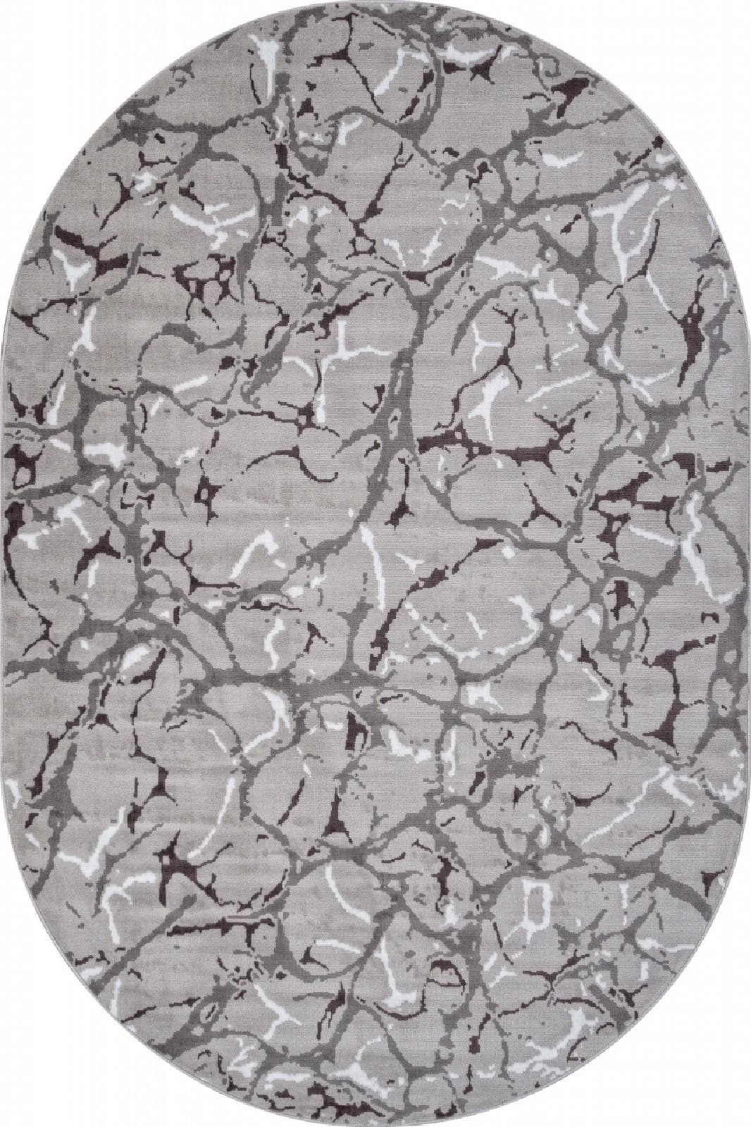 Ковер Ковер Современный MERINOS SILVER F389 GRAY Овал Овал 1x2м