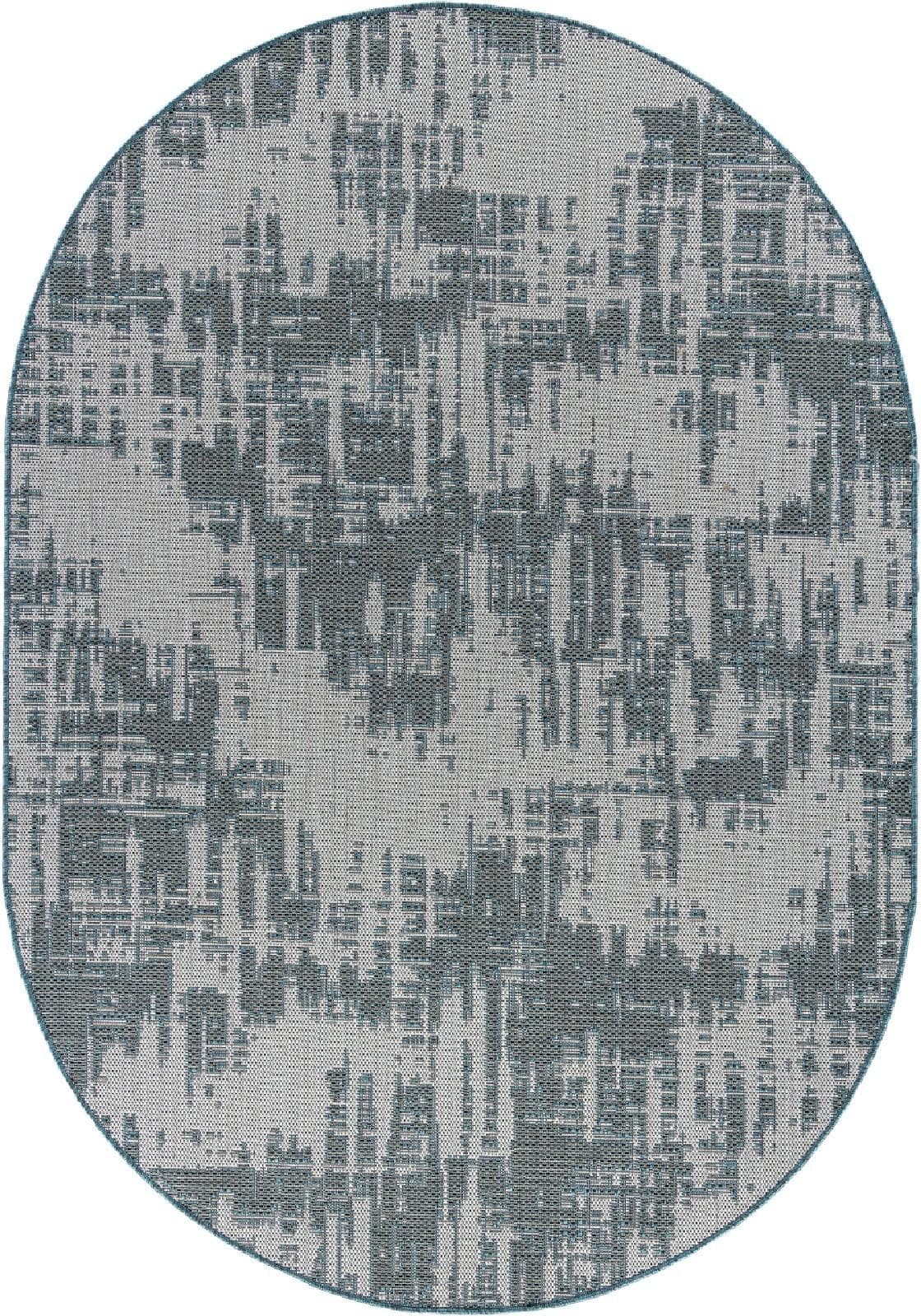 Ковер Ковер Современный MERINOS KAIR S144 BLUE Овал 1x2м