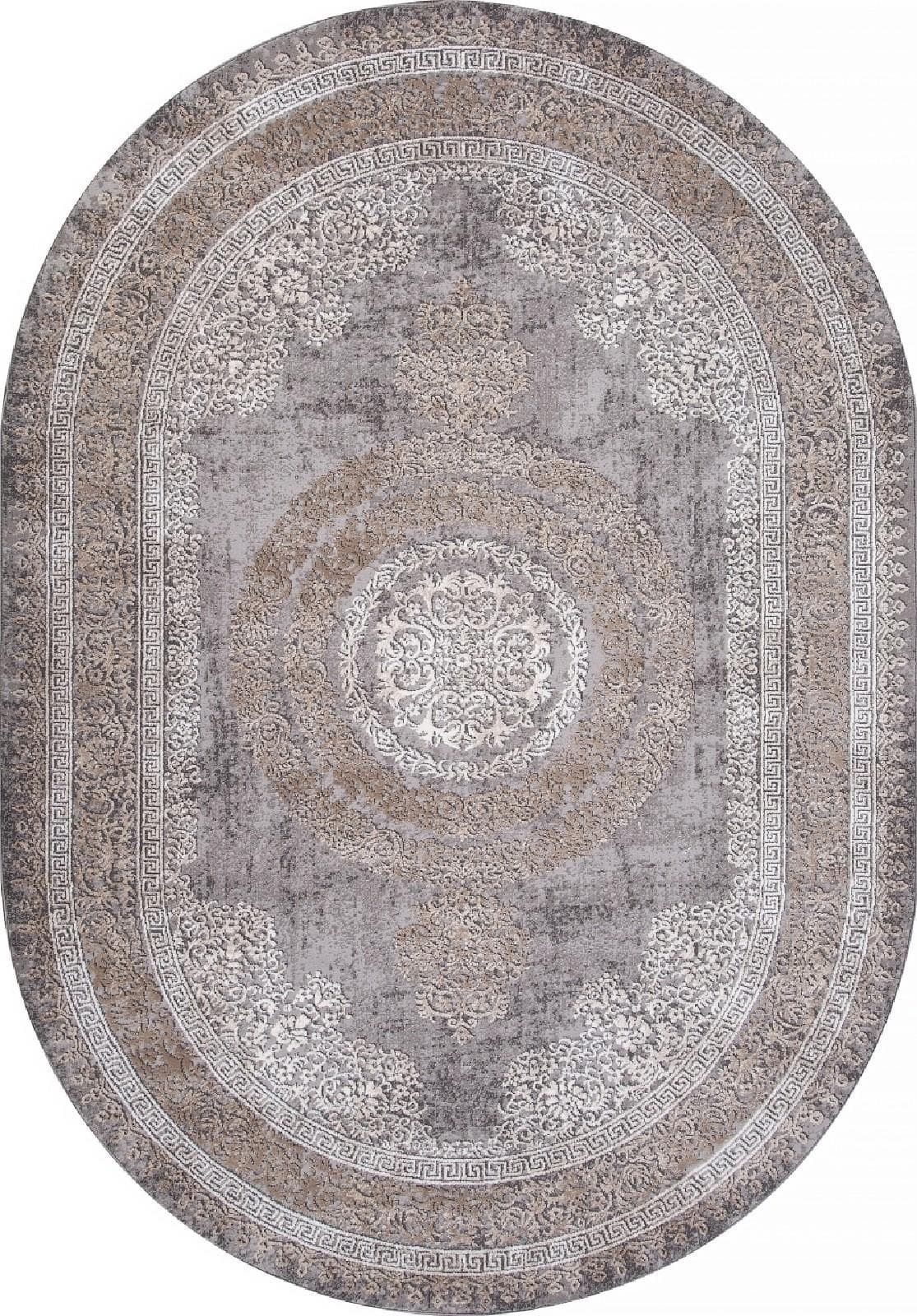 Ковер KARMEN HALI ARMINA 04073C GREY / BROWN Овал Овал 0.8x1.5м