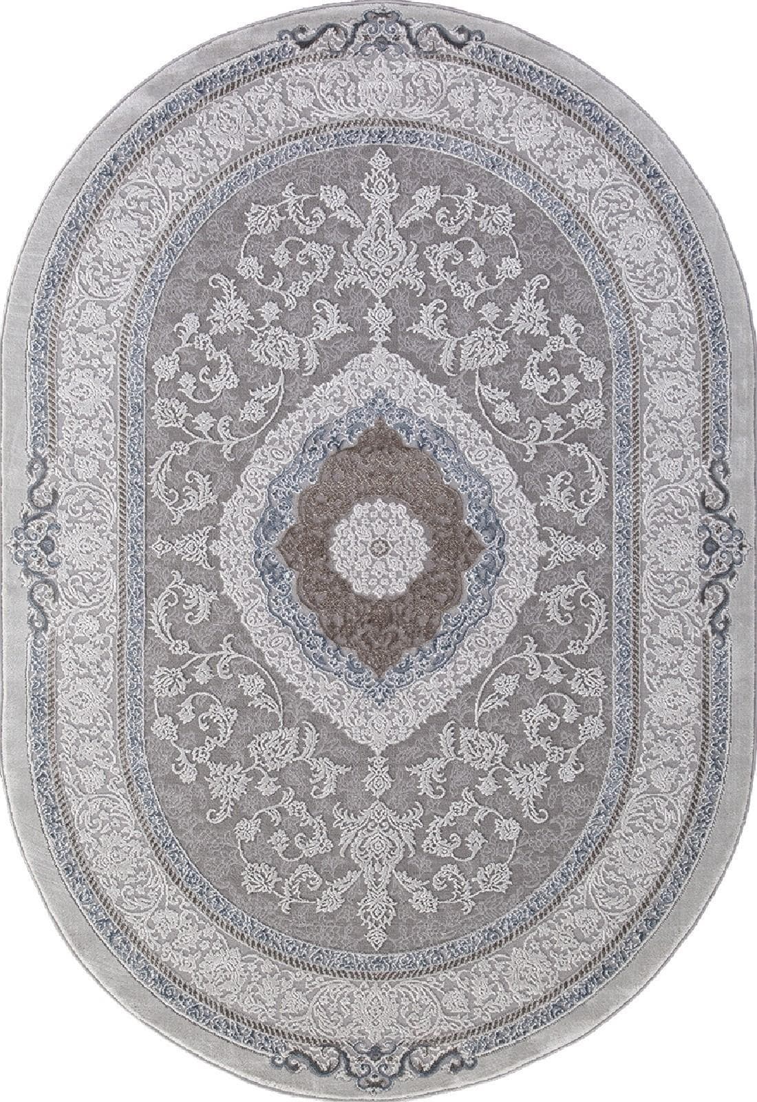Ковер KARMEN HALI ARMINA 03874A BLUE / BLUE Овал Овал 0.8x1.5м