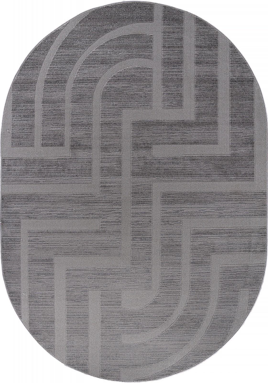 Ковер Ковер MERINOS DIOS F439 LIGHT GRAY Овал 0.8x1.5м