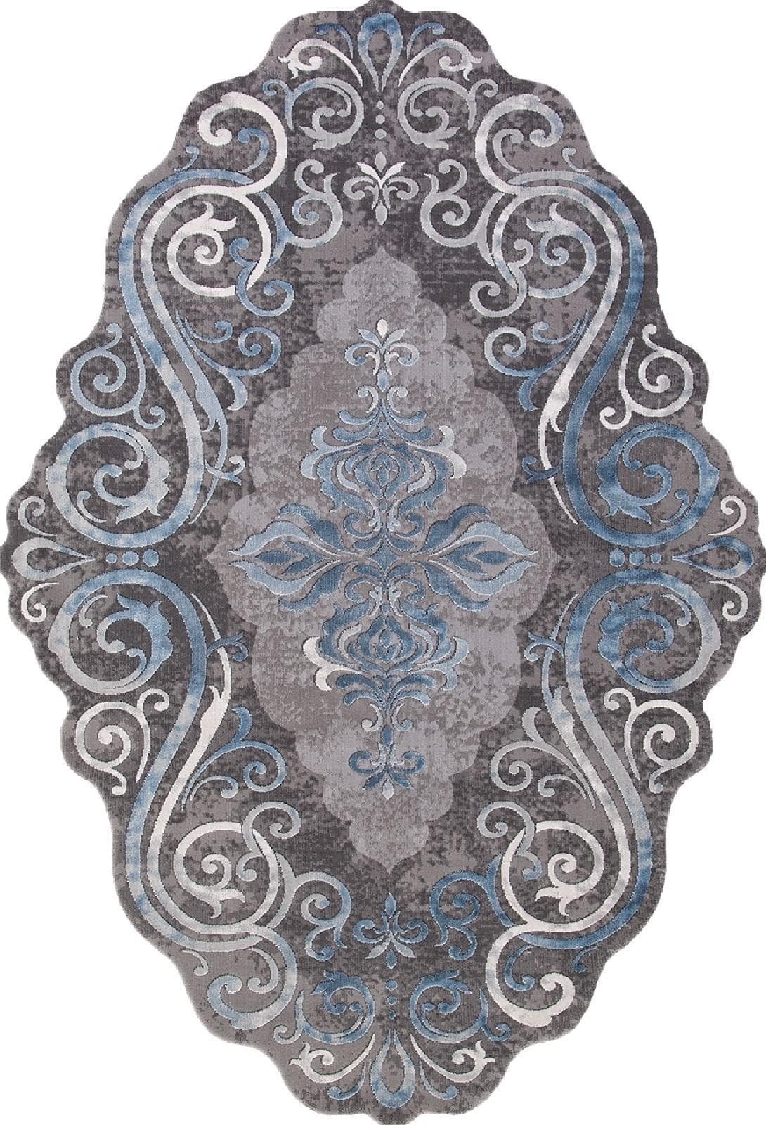 Ковер KARMEN HALI SAFIR 00858T BLUE / BLUE Овал 0.78x1.5м