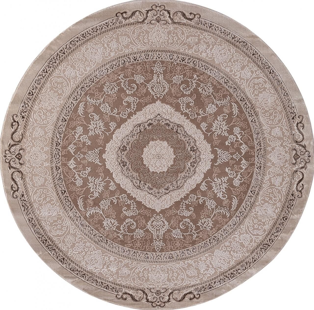 Ковер KARMEN HALI ARMINA 03874B BROWN / BROWN Круг Круг 2x2м