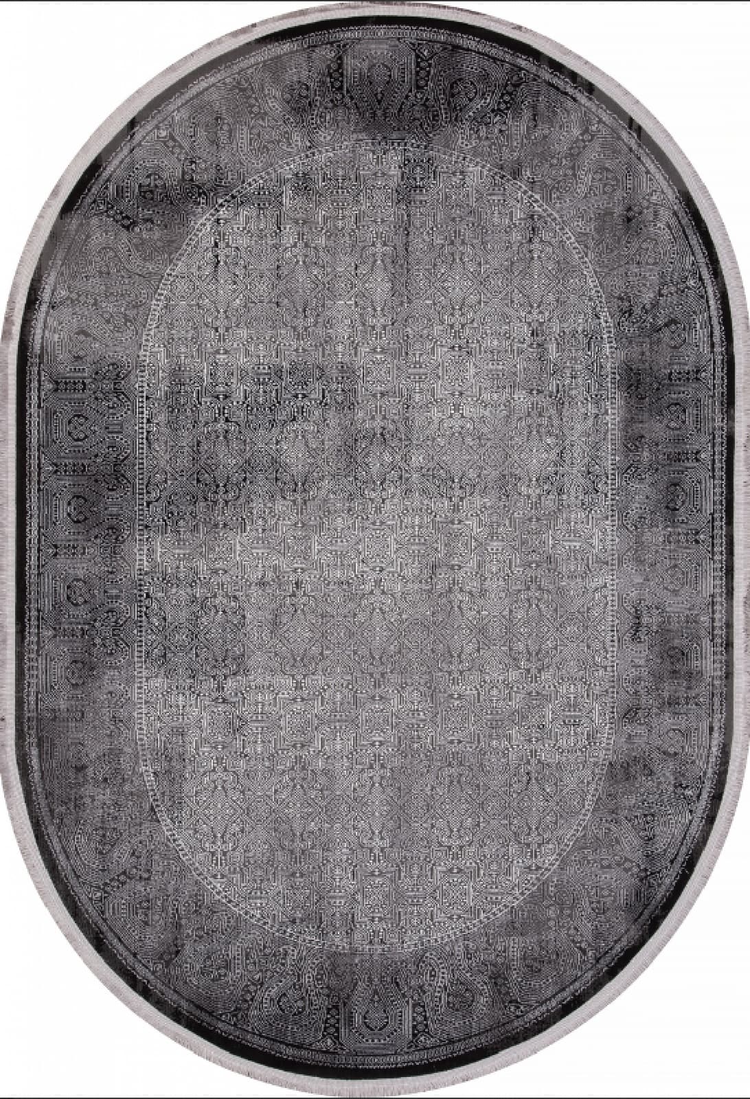 Ковер KARMEN HALI LISSABON SI003G GREY / GREY Овал Овал 0.78x1.5м