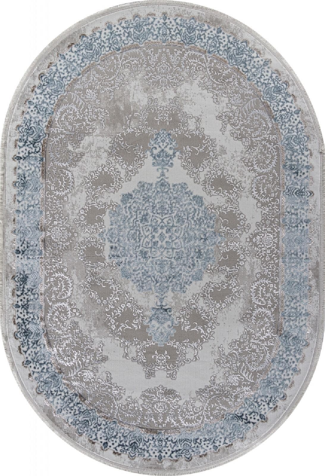 Ковер Ковер Классический ARDA EFSAN L270A CREAM SHRINK / BLUE FDY Овал Овал 0.8x1.5м