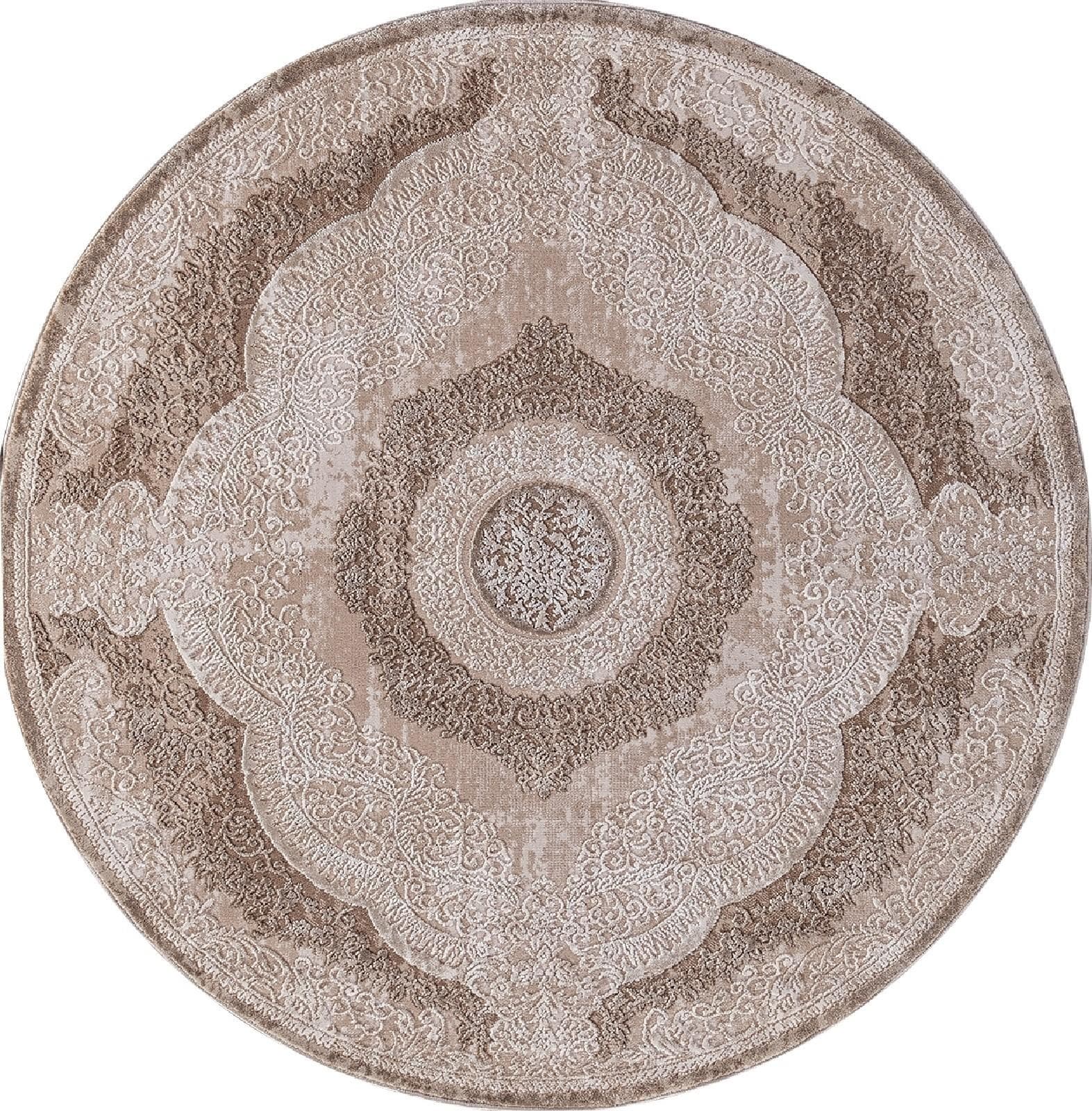 Ковер KARMEN HALI ARMINA 03880B BROWN / BROWN Круг Круг 1.6x1.6м