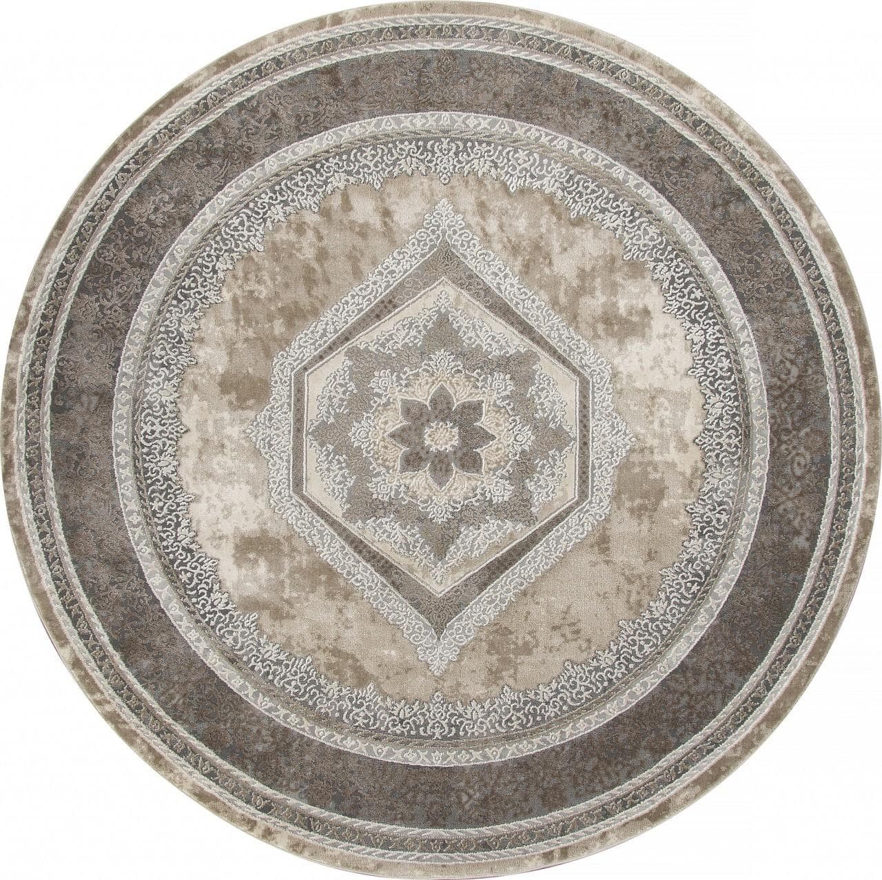 Ковер Ковер Классический KARMEN HALI ARMINA 04037C GREY / BROWN Круг Круг 1.6x1.6м