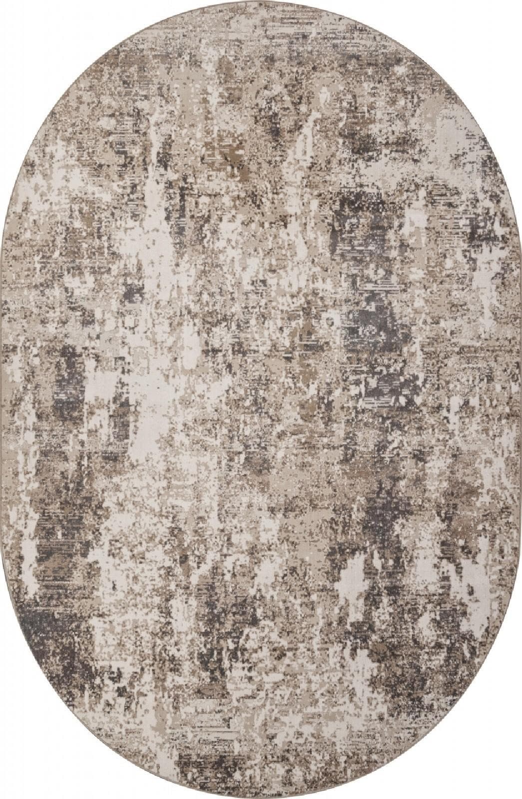 Ковер Ковер Современный ROZA SIESTA M031A CREAM / WHITE Овал Овал 0.78x1.5м