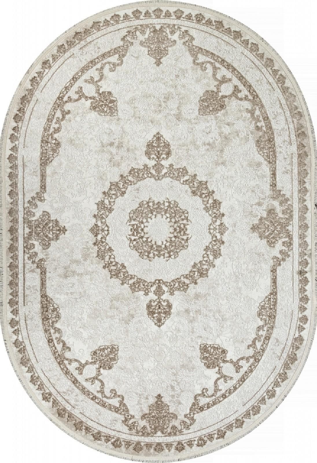 Ковер Ковер Классический DURKAR SANDALI 30231Y BEIGE / L.GREY Овал Овал 0.8x1.5м