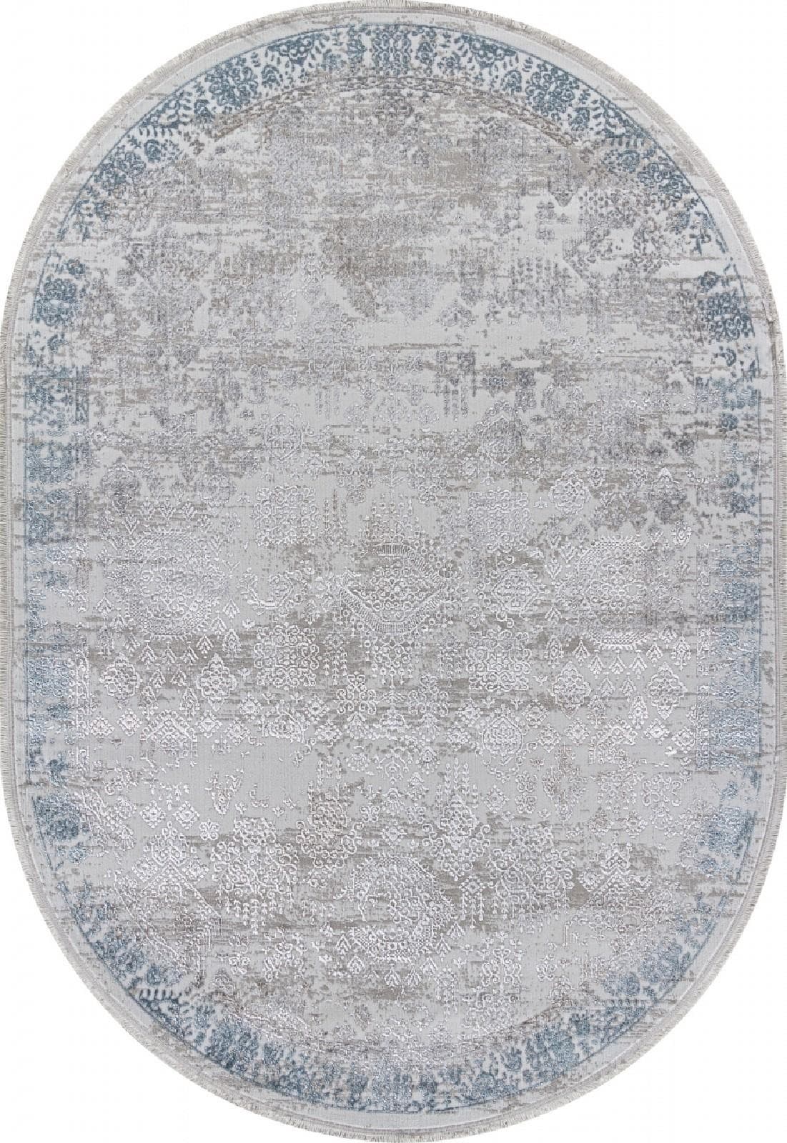 Ковер Ковер Классический ARDA EFSAN L252A CREAM SHRINK / BLUE FDY Овал Овал 1.6x2.3м