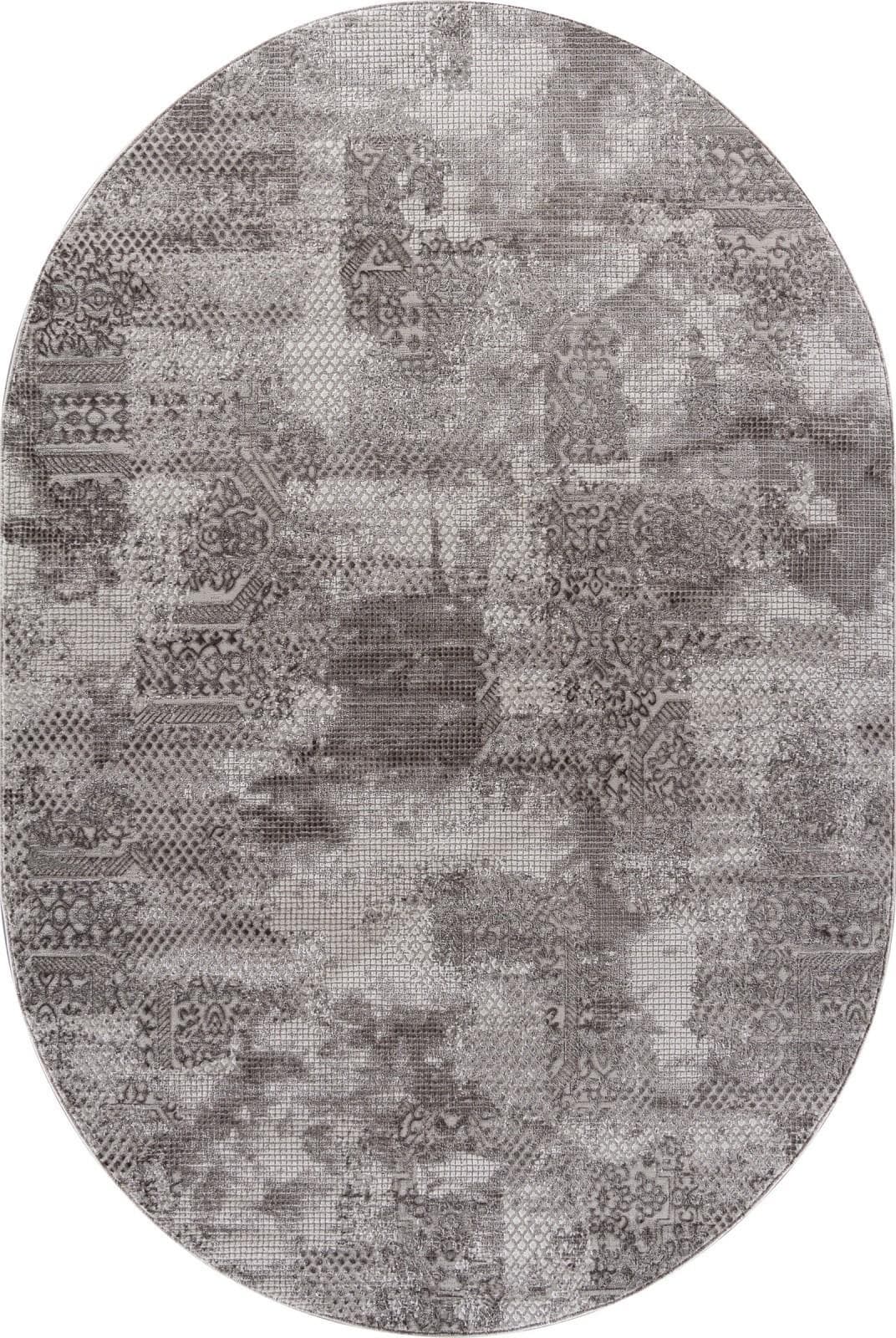 Ковер Ковер Современный EFOR LUCCI P1157 L.GRAY / L.GRAY Овал 0.78x1.5м