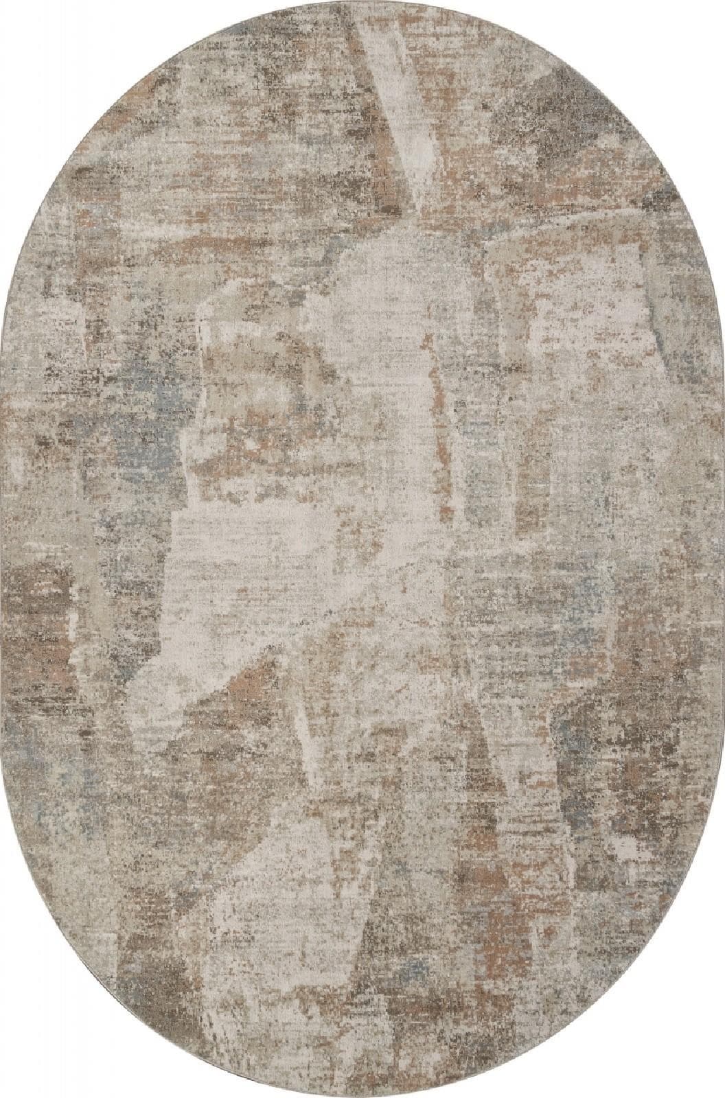 Ковер Ковер Современный VALENTIS AFINA F428AB BEIGE / PUDRA Овал Овал 0.8x1.5м