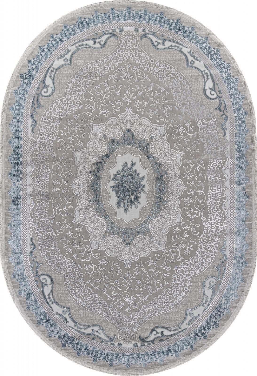 Ковер Ковер Классический ARDA EFSAN Q010A CREAM SHRINK / BLUE FDY Овал Овал 2.4x3.4м