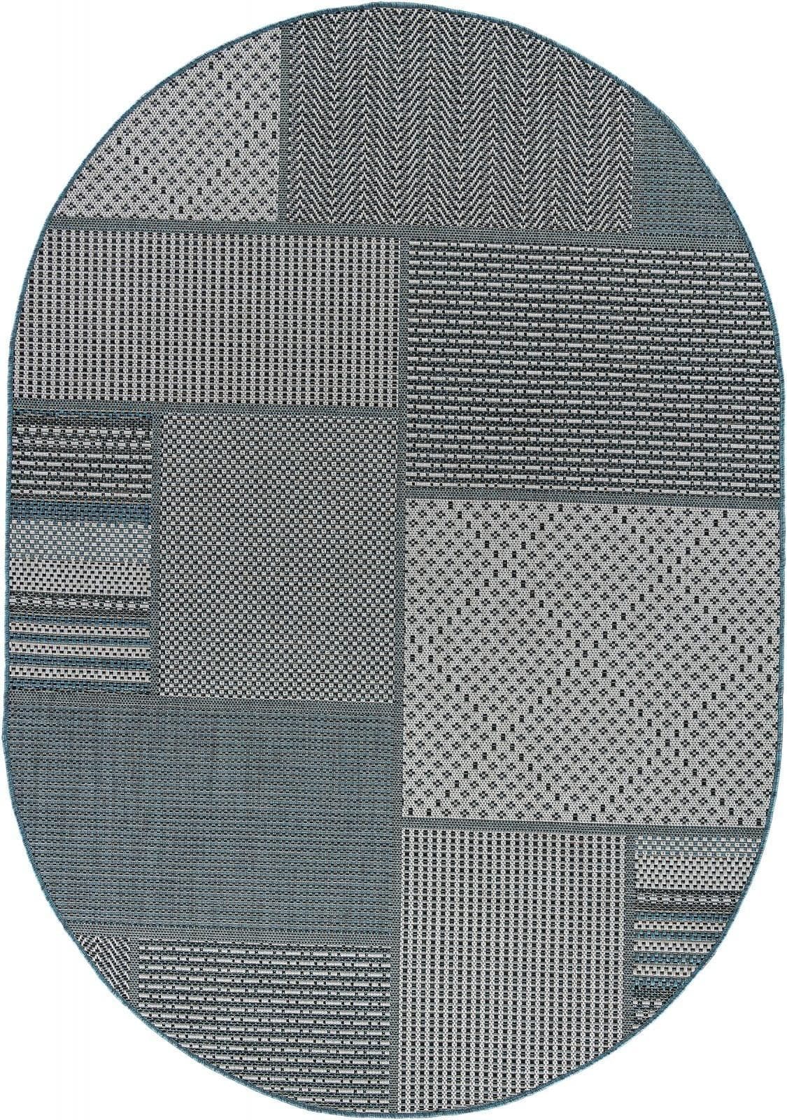 Ковер Ковер Современный MERINOS KAIR S139 BLUE Овал 1x2м