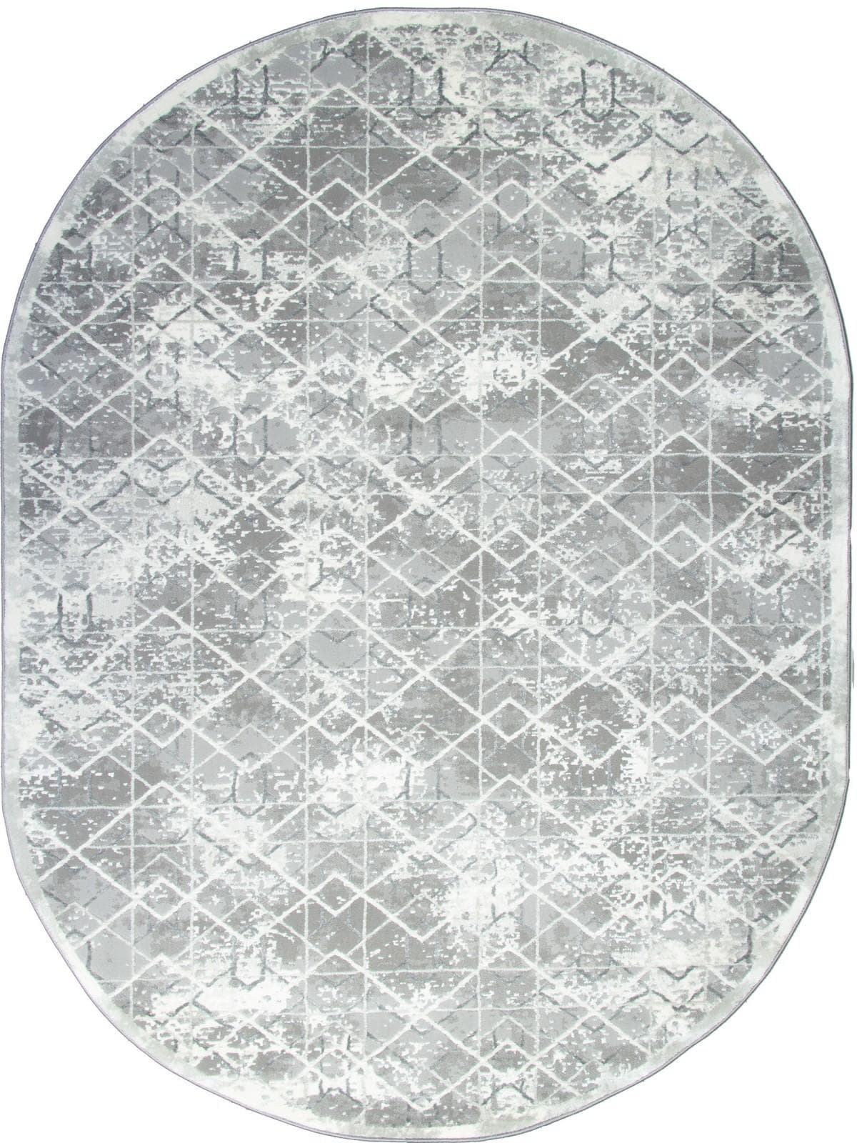 Ковер Ковер Современный KARMEN HALI ARMINA GA033G GREY / GREY Овал 0.8x1.5м