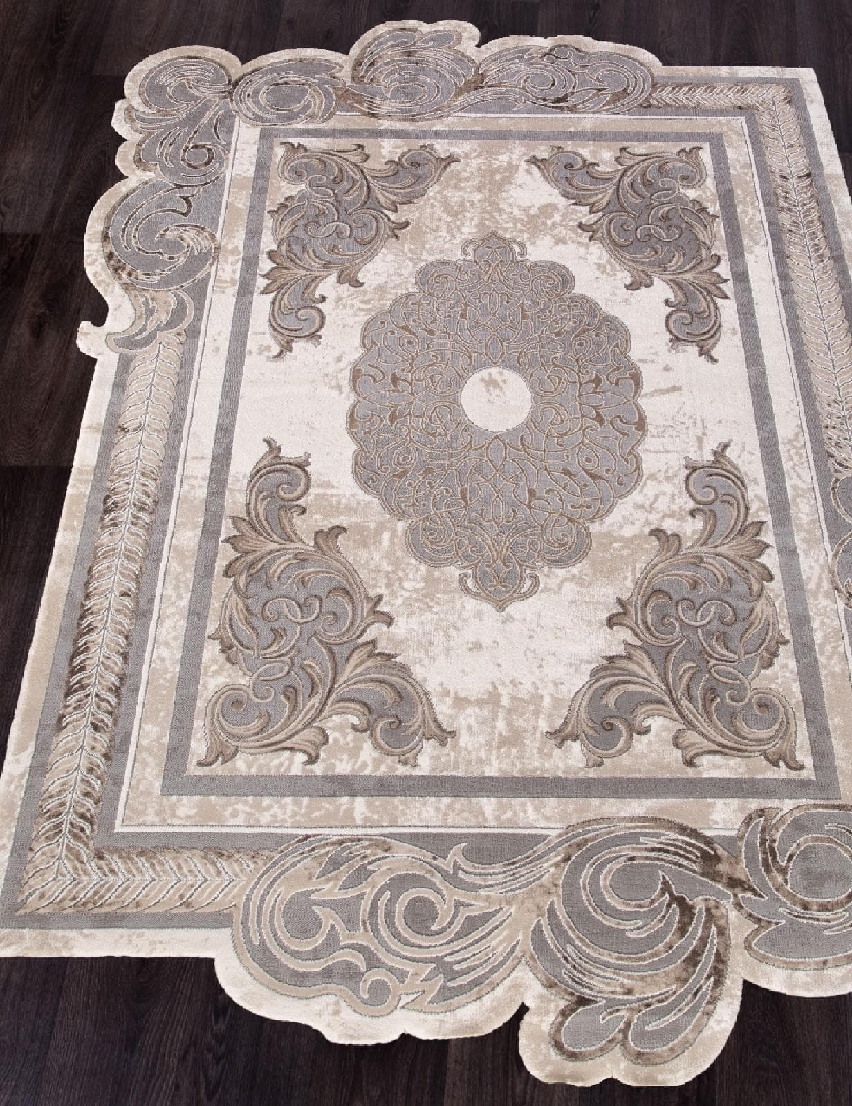 Ковер KARMEN HALI SAFIR 00856C GREY / BROWN 1.16x1.8м