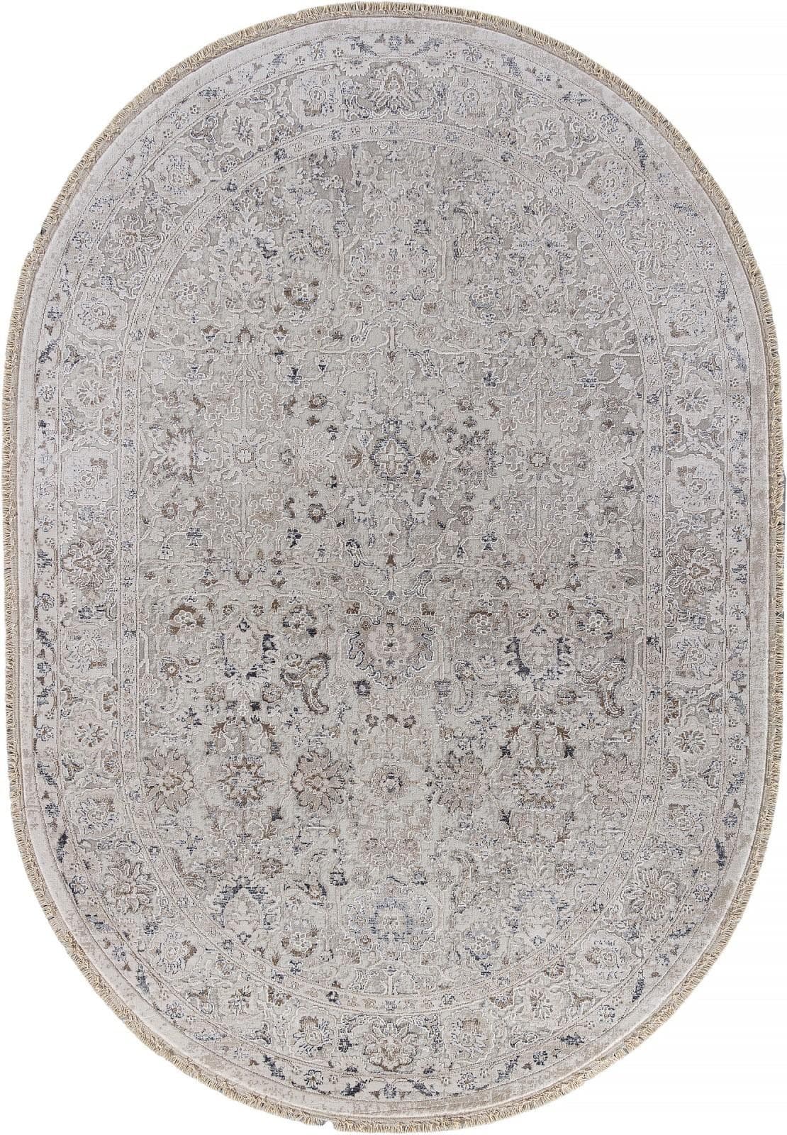 Ковер Ковер Классический DURKAR Jasmine 35981Z CREAM / CREAM Овал Овал 0.8x1.5м