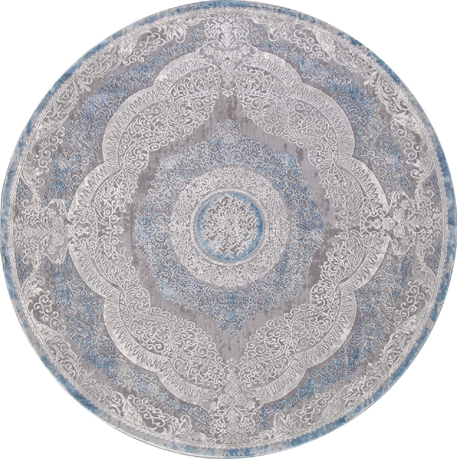 Ковер KARMEN HALI ARMINA 03880A BLUE / BLUE Круг Круг 2.4x2.4м