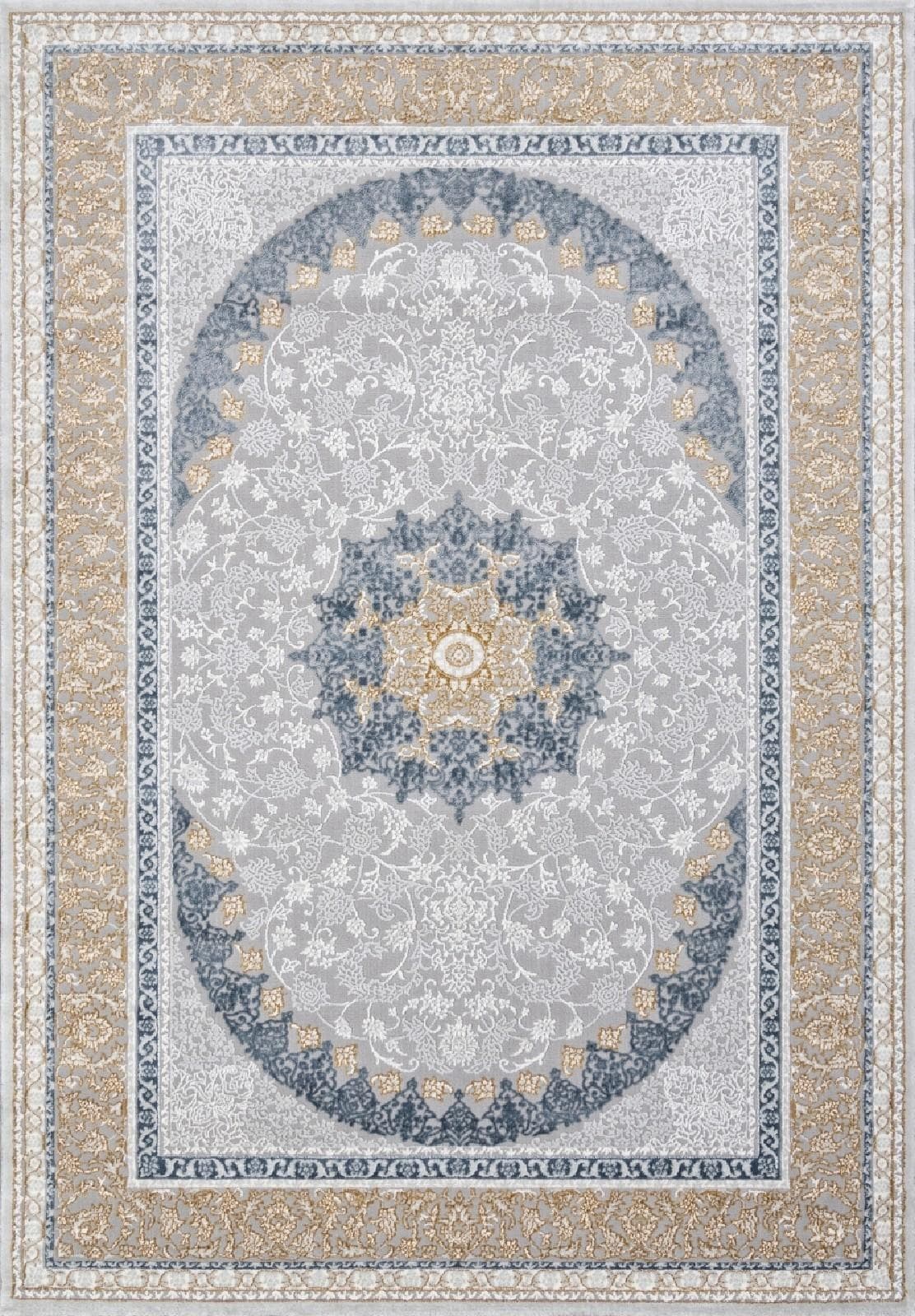 Ковер Ковер Классический KARMEN HALI ARMINA GA007N GREY / MULTI Овал 0.8x1.5м