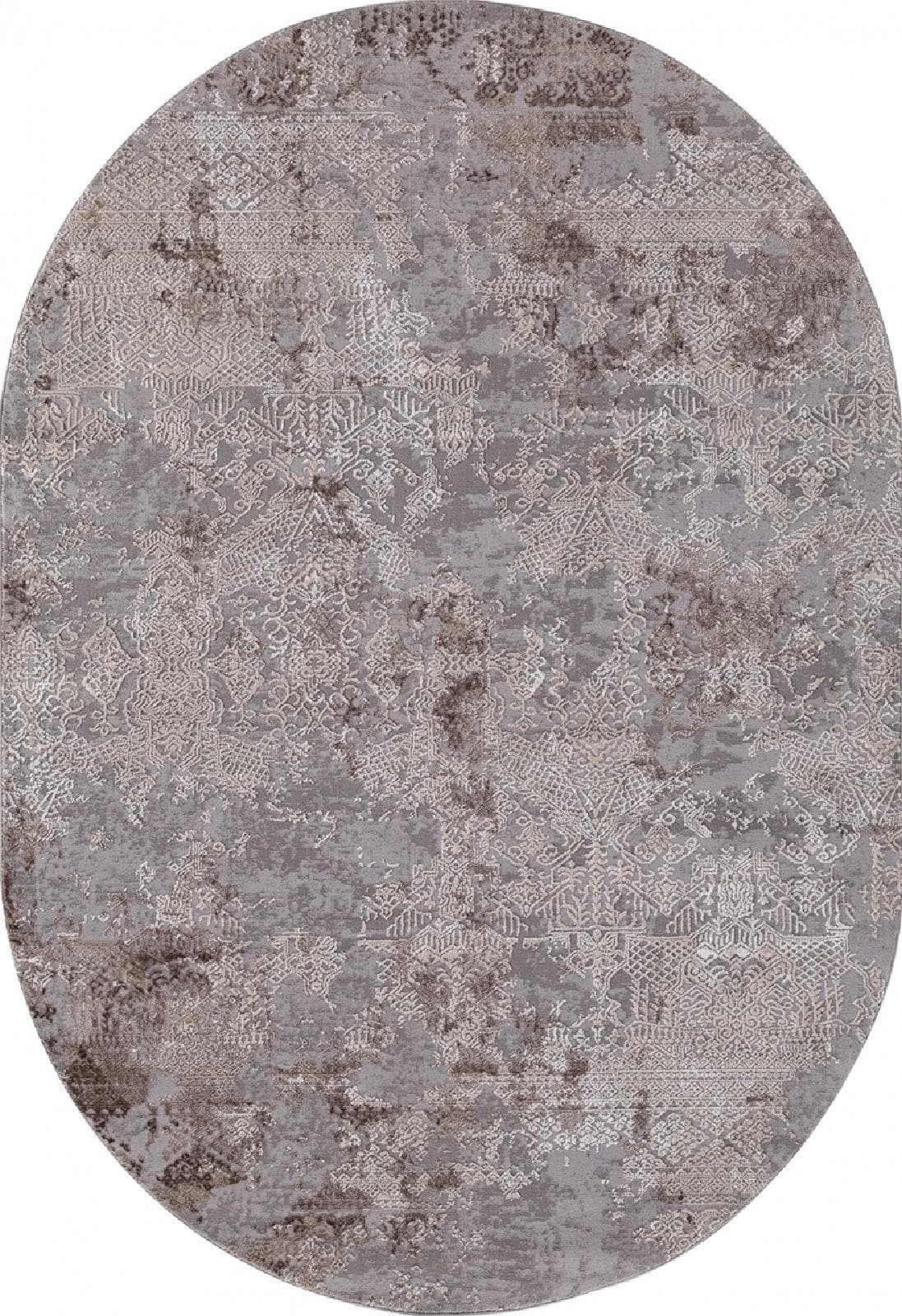 Ковер KARMEN HALI ARMINA 03851C GREY / BROWN Овал Овал 0.8x1.5м