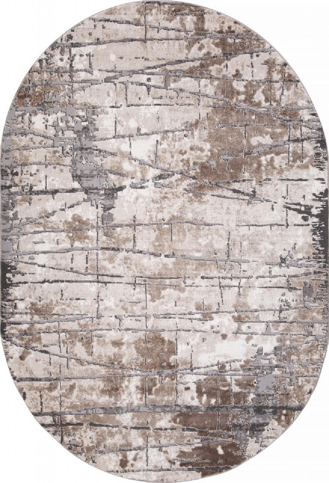 Ковер KARMEN HALI ARMINA 03802A GREY / BROWN Овал Овал 0.8x1.5м