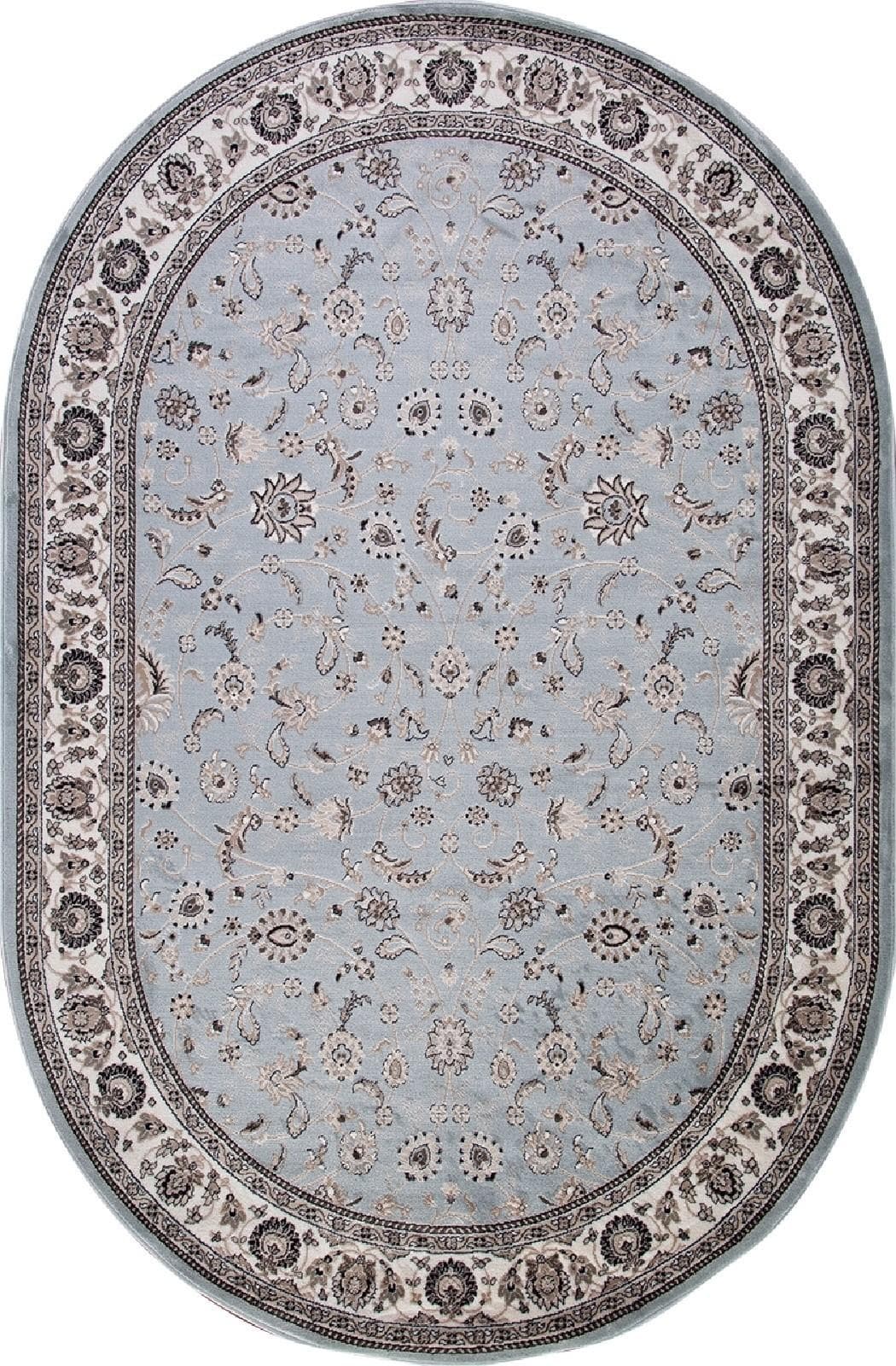Ковер Merinos Valencia Deluxe d251 l.blue-brown овал Овал 1x2м