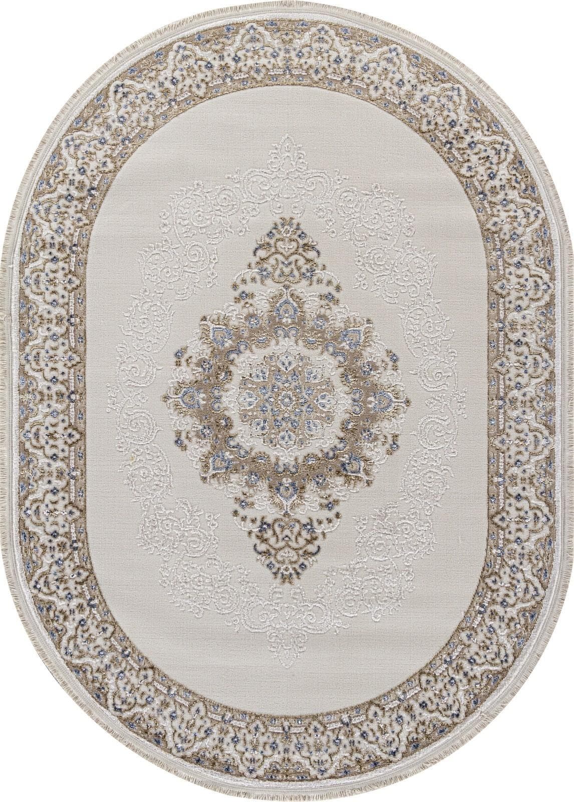 Ковер Ковер KARDELEN MOSSO 27236 CREAM / BLUE Овал 0.8x1.5м