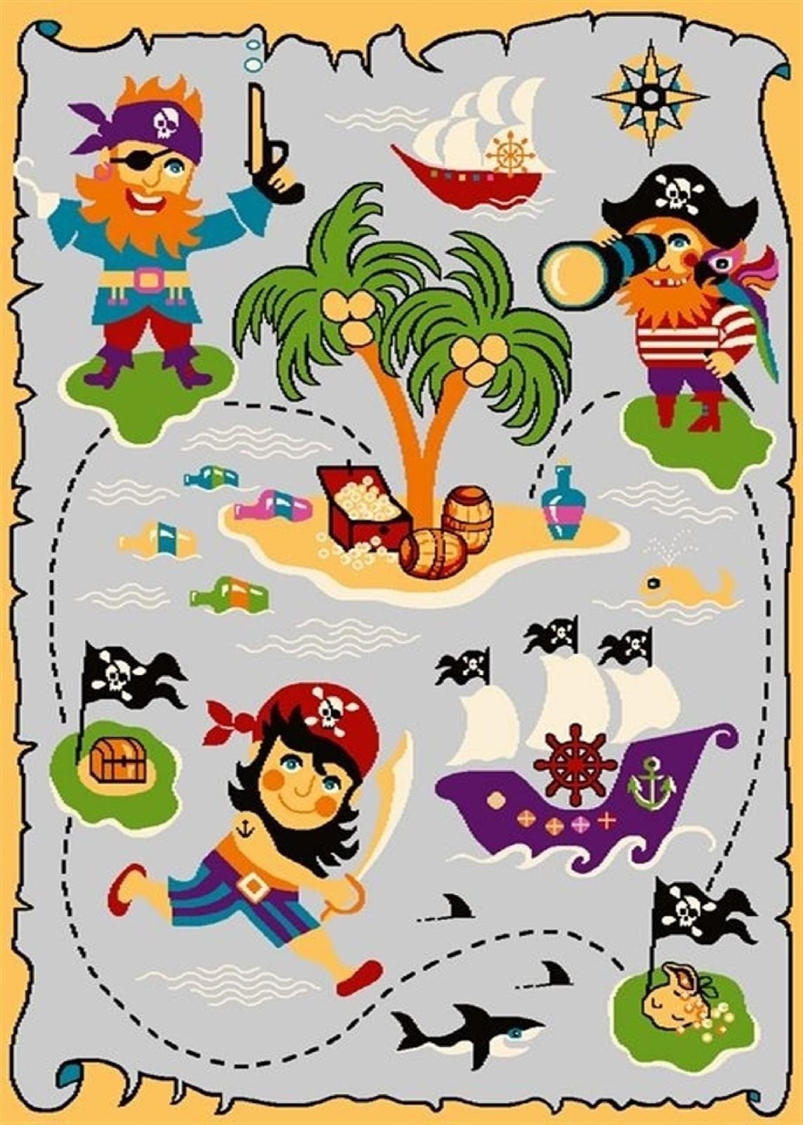 Ковер Agnella Funky Pir grey 1x1.7м