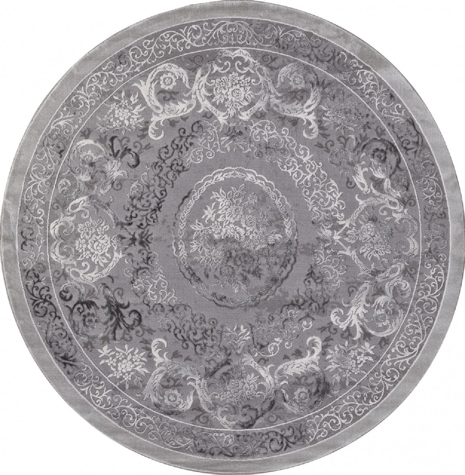 Ковер KARMEN HALI ARMINA 03760A GREY / GREY Круг Круг 1.6x1.6м
