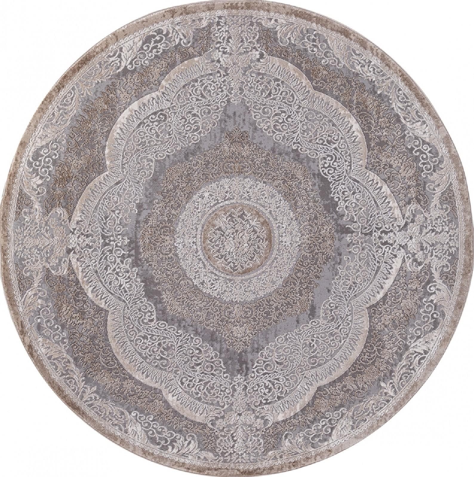 Ковер KARMEN HALI ARMINA 03880C GREY / BROWN Круг Круг 1.6x1.6м