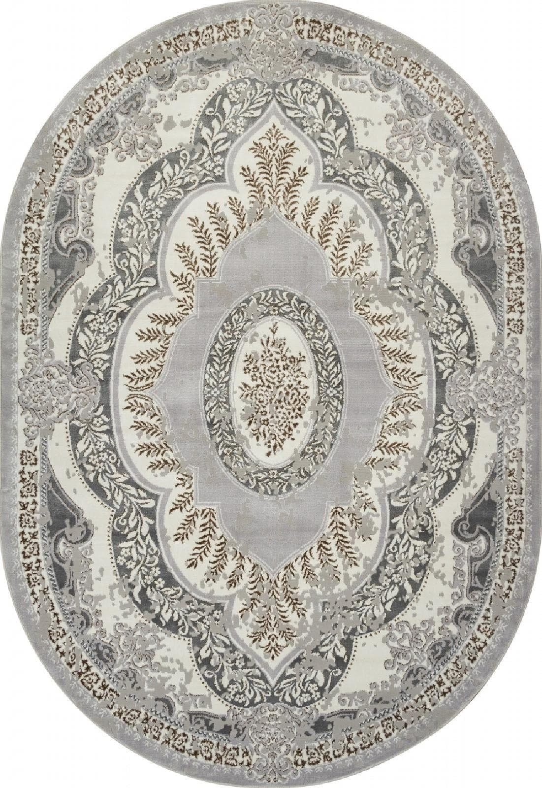 Ковер Ковер Классический MERINOS PALERMO F290 GRAY-GREEN Овал Овал 1x2м