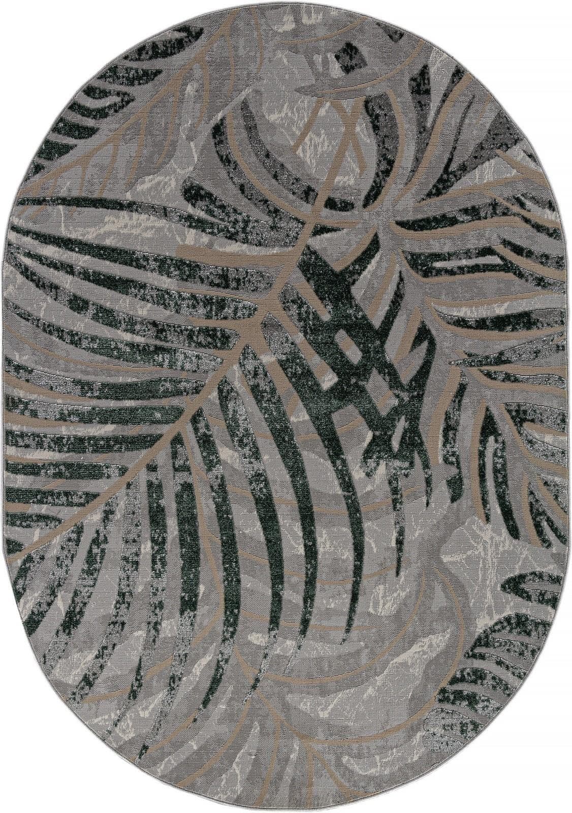 Ковер Ковер Современный MERINOS LIMAN F479 GRAY-GREEN Овал 2.8x3.8м