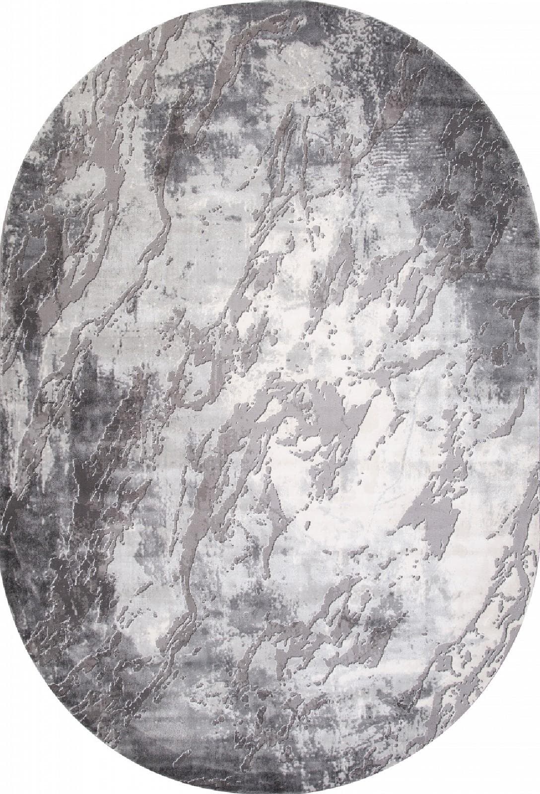 Ковер KARMEN HALI ARMINA 04075G GREY / GREY Овал Овал 0.8x1.5м