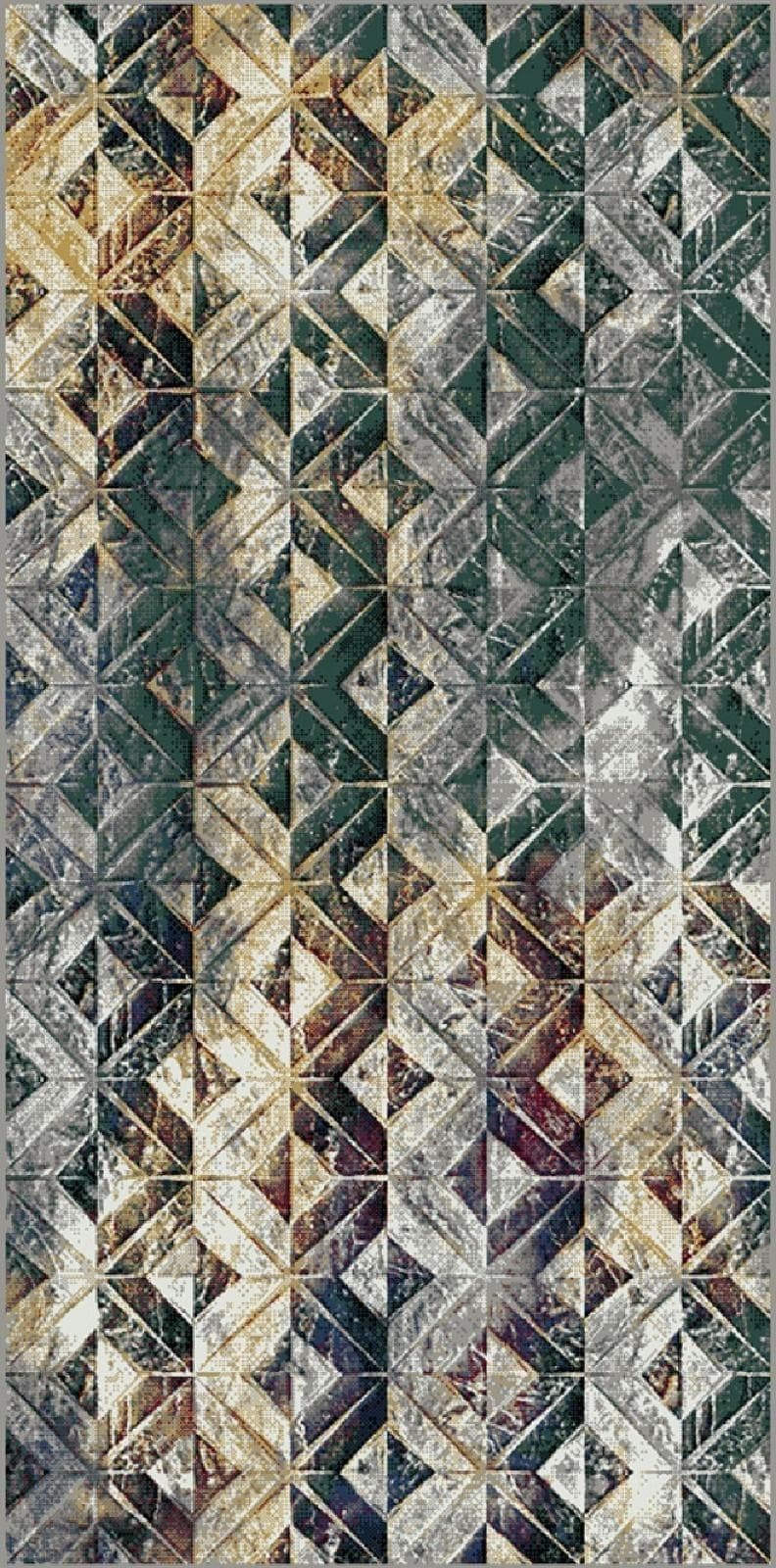 Ковер MERINOS LONDON D834 gray-red 1x2м