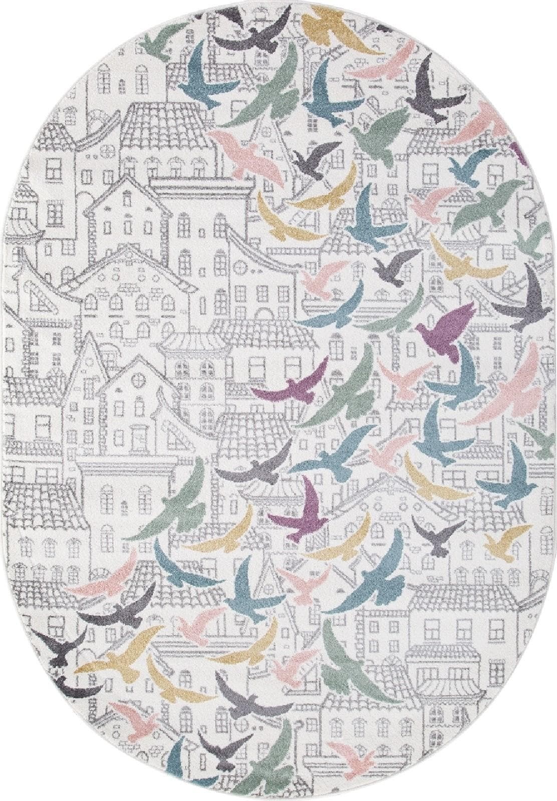 Ковер MERINOS SOFIT C040 LIGHT CREAM Овал Овал 1.2x1.8м