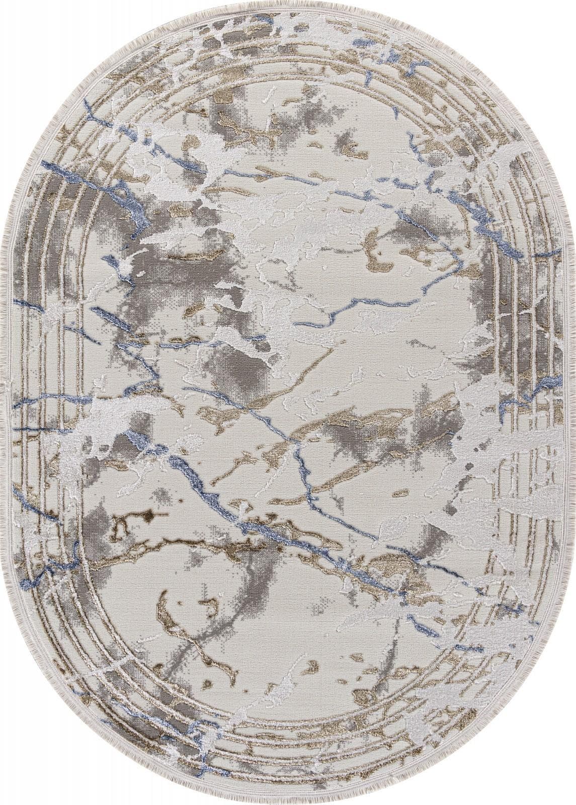 Ковер Ковер KARDELEN MOSSO 27243 GRY / BLUE Овал 0.8x1.5м