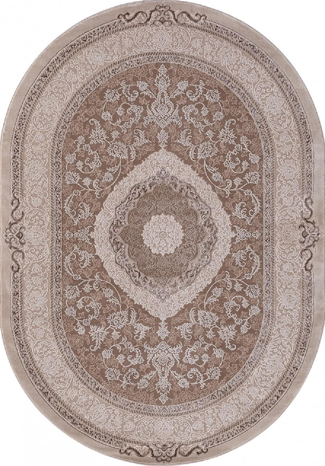 Ковер KARMEN HALI ARMINA 03874B BROWN / BROWN Овал Овал 0.8x1.5м