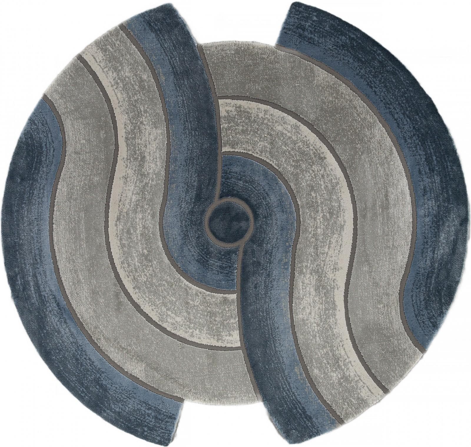Ковер Ковер Современный KARMEN HALI SAFIR 00836T GREY / BLUE Круг 1.17x1.17м