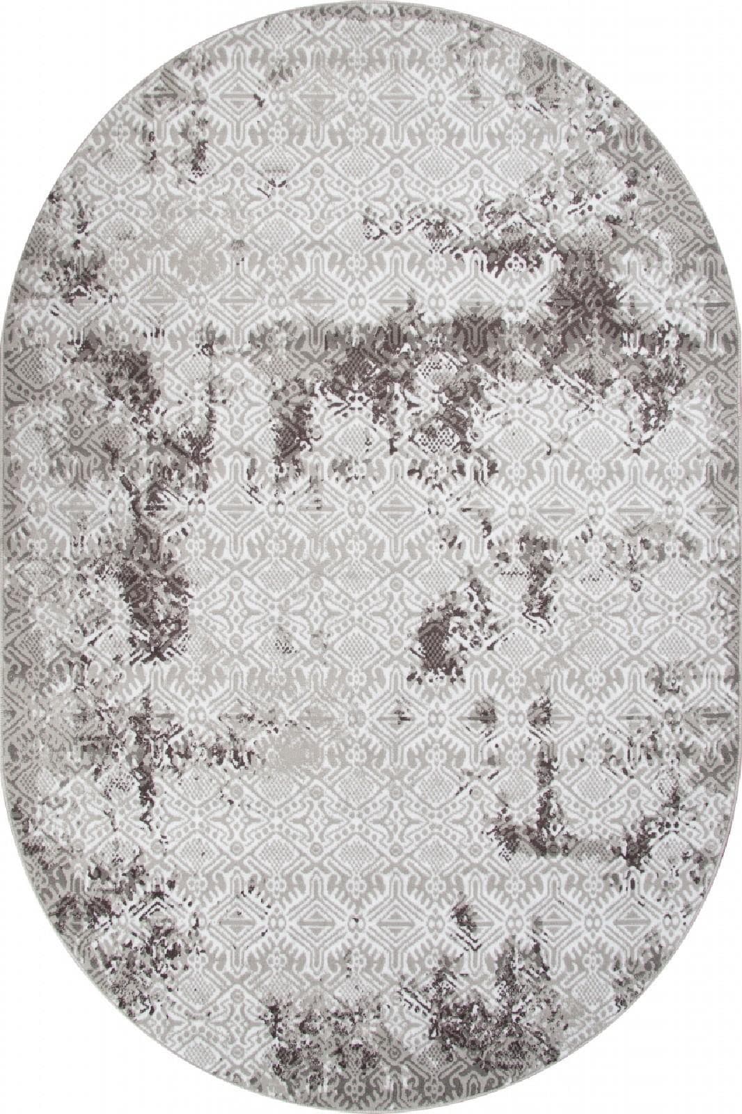 Ковер Ковер Современный MERINOS SILVER F392 GRAY Овал Овал 1x2м