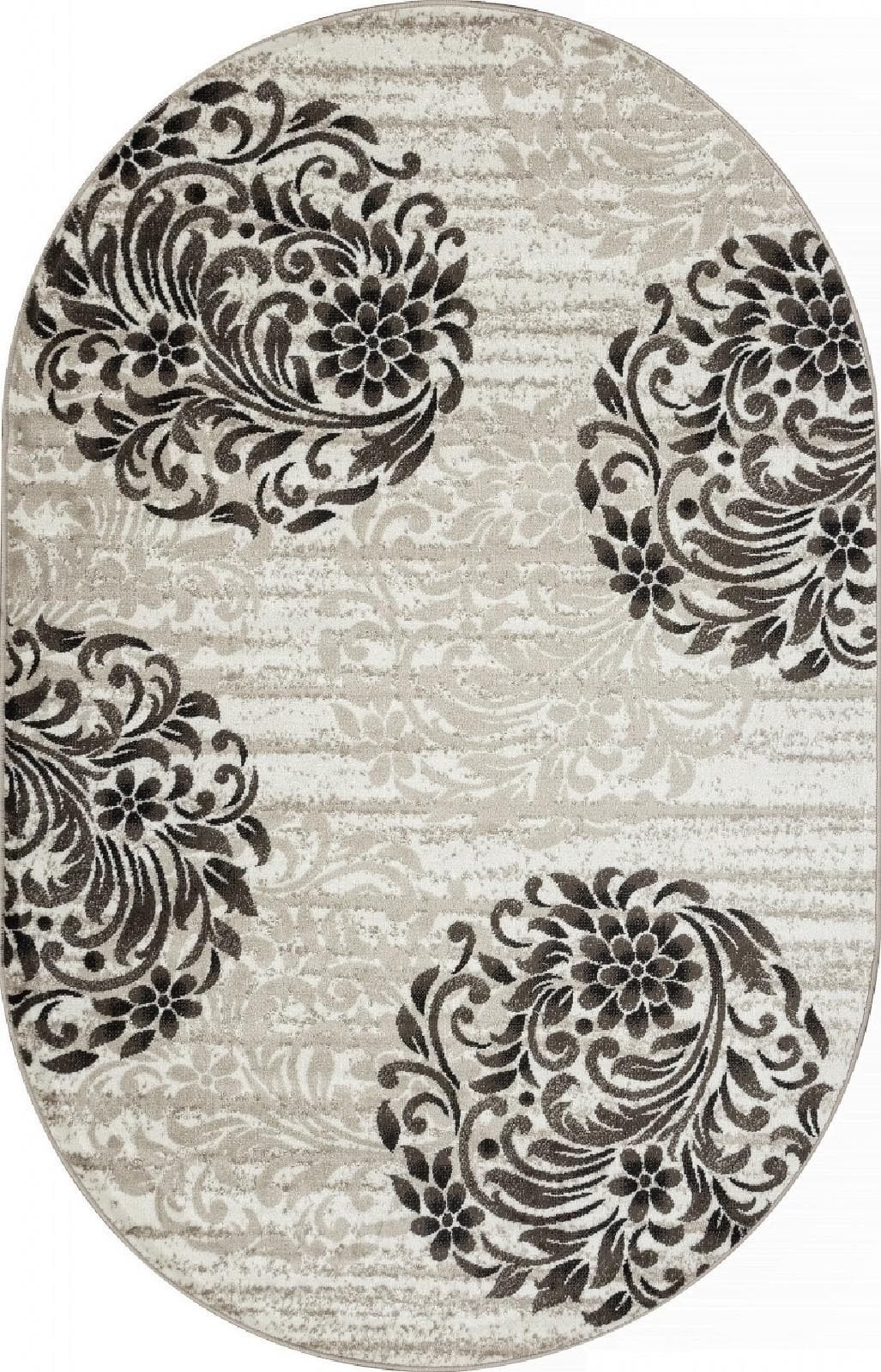 Ковер MERINOS LUXE L010 CREAM-BROWN Овал Овал 1x2м