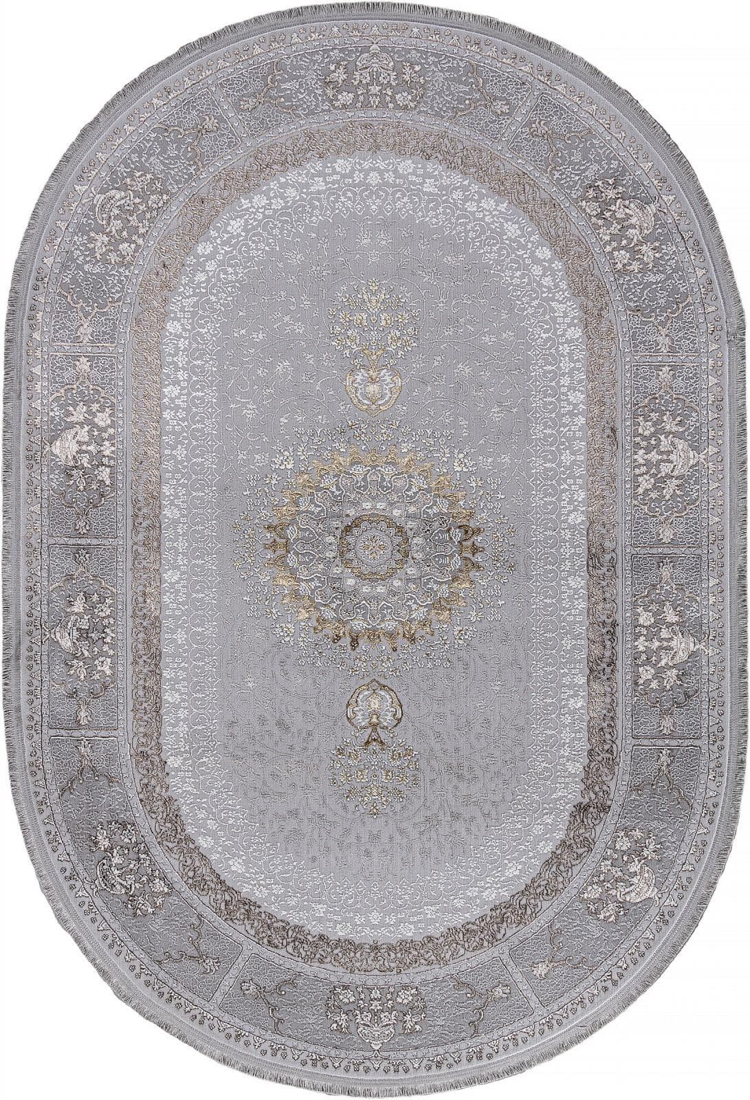 Ковер Ковер Классический ARDA ZARINA A053B LIGHT GREY SHRINK / LIGHT GREY SHRINK Овал 0.8x1.5м