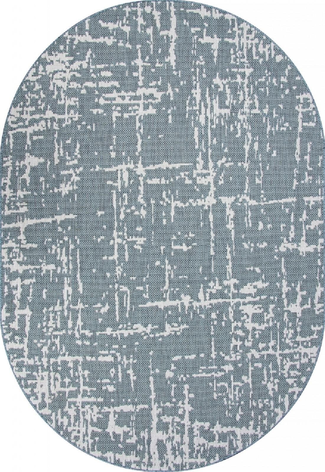 Ковер Ковер Современный MERINOS KAIR S136 BLUE Овал 1.2x1.7м