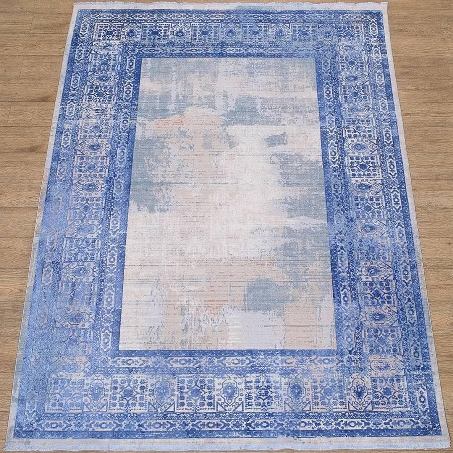 Ковер Milat Art Deco 3035A CREAM2 / BLUE2 0.8x1.5м